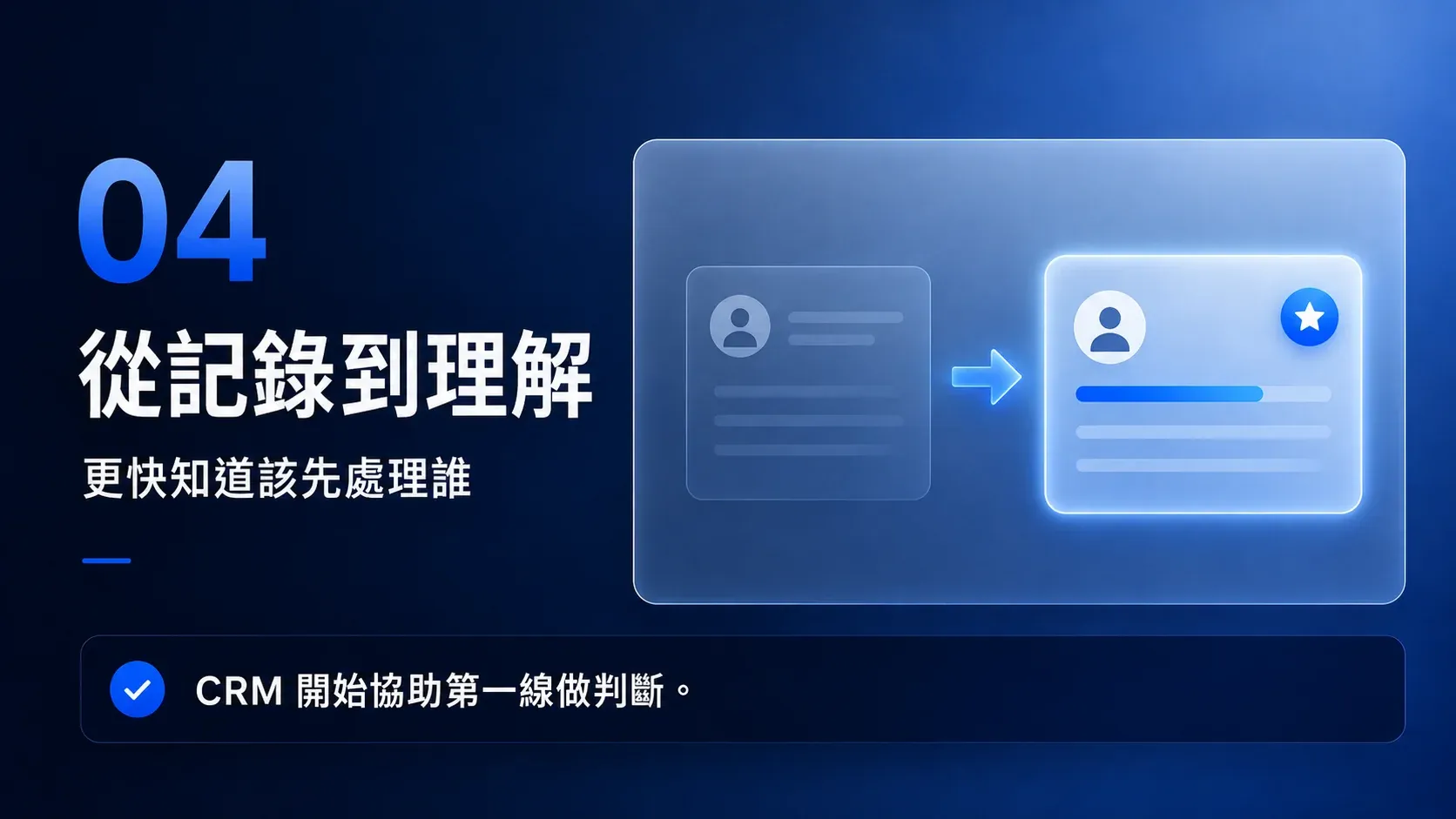 CRM 從姓名、標籤、聯絡時間和備註的記錄系統轉為能提出優先追蹤建議的理解系統